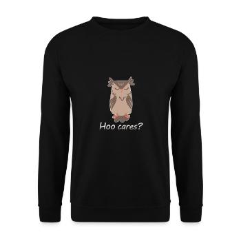 hoo se soucie hibou - Je m’en fiche - Sweat-shirt Unisexe - noir - Devant - Alina (178cm) & Michal (187cm)