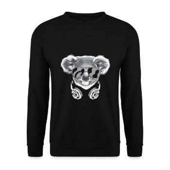 Koala with headphones and cool sunglasses - Unisex Sweatshirt - black - Front - Alina (178cm) & Michal (187cm)