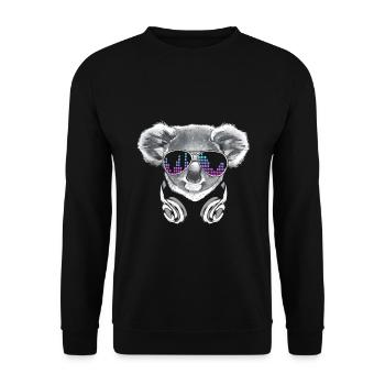 Koala with headphones and cool sunglasses - Unisex Sweatshirt - black - Front - Alina (178cm) & Michal (187cm)