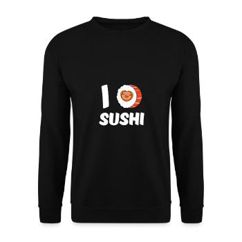 i love sushi - Japanese food - Unisex Sweatshirt - black - Front - Alina (178cm) & Michal (187cm)