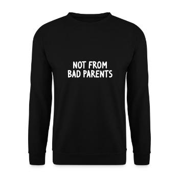 not from bad parents - nicht von schlechten Eltern - Unisex Pullover - Schwarz - Vorne - Alina (178cm) & Michal (187cm)