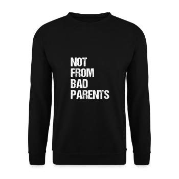 not from bad parents - nicht von schlechten Eltern - Unisex Pullover - Schwarz - Vorne - Alina (178cm) & Michal (187cm)