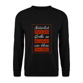 Natürlich kommt es auf die Größe an wer will schon - Unisex Pullover - Schwarz - Vorne - Alina (178cm) & Michal (187cm)
