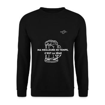 3 ème Mi-temps - Sweat-shirt Unisexe - noir - Devant - Alina (178cm) & Michal (187cm)