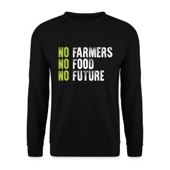 No Farmers No Food No Future - Unisex Pullover - Schwarz - Vorne - Alina (178cm) & Michal (187cm)