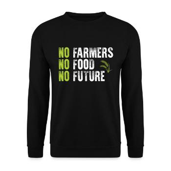 No Farmers No Food No Future Farmer Farmer Demo - Unisex Sweatshirt - black - Front - Alina (178cm) & Michal (187cm)