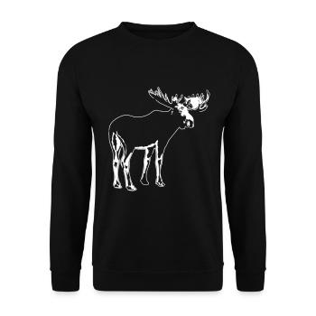 moose - elk - hunting - hunter - Unisex Sweatshirt - black - Front - Alina (178cm) & Michal (187cm)