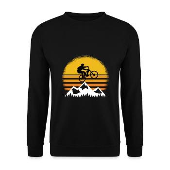 mountainbike mtb geschenk lustig - Unisex Pullover - Schwarz - Vorne - Alina (178cm) & Michal (187cm)