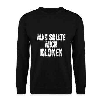 arrogant selbstverliebt lustiger spruch - Unisex Pullover - Schwarz - Vorne - Alina (178cm) & Michal (187cm)