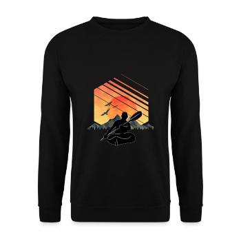 Canoe kayak paddle boat shirt - Unisex Sweatshirt - black - Front - Alina (178cm) & Michal (187cm)