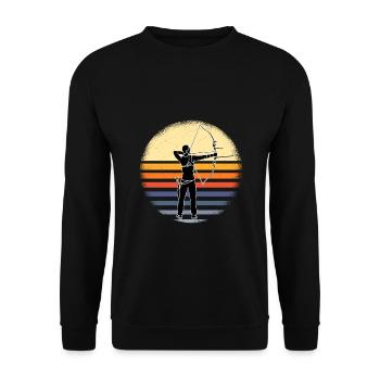 Chemise de tir à l'arc archer - Sweat-shirt Unisexe - noir - Devant - Alina (178cm) & Michal (187cm)