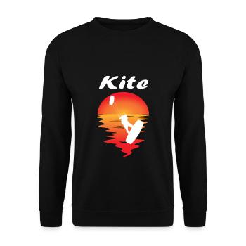 Kite kitesurfing surfer shirt gift - Unisex Sweatshirt - black - Front - Alina (178cm) & Michal (187cm)