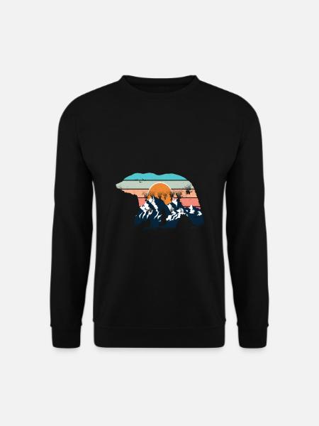 Montagne ours randonnée nature alpinisme - Sweat-shirt Unisexe - noir