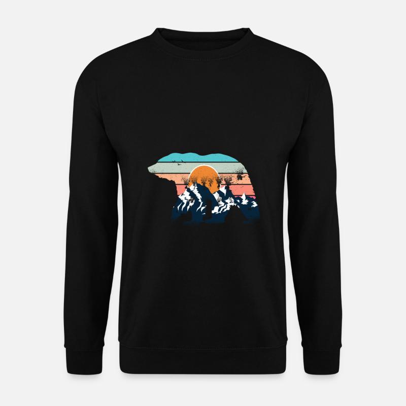 Mountains bear hiking nature mountaineering - Unisex Sweatshirt - black