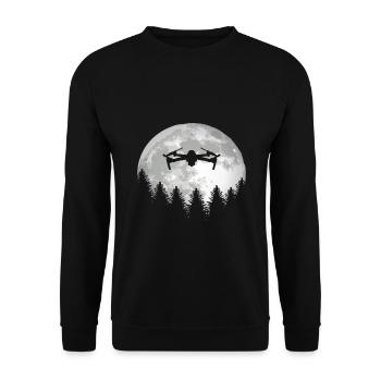 Drone Quadcopter Pilot Shirt pour les pilotes de drone - Sweat-shirt Unisexe - noir - Devant - Alina (178cm) & Michal (187cm)