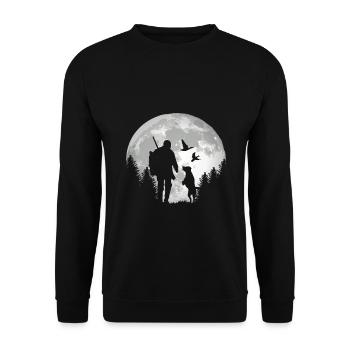 Chasseurs de chasse avec chemise chien pour les chasseurs - Sweat-shirt Unisexe - noir - Devant - Alina (178cm) & Michal (187cm)