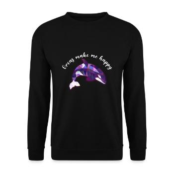 orca motiv orca spruchOrca Motiv für Orca Liebhabe - Unisex Pullover - Schwarz - Vorne - Alina (178cm) & Michal (187cm)