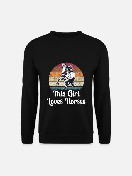 Mädchen Pferde Reiterin Shirt für Mädchen - Unisex Pullover - Schwarz