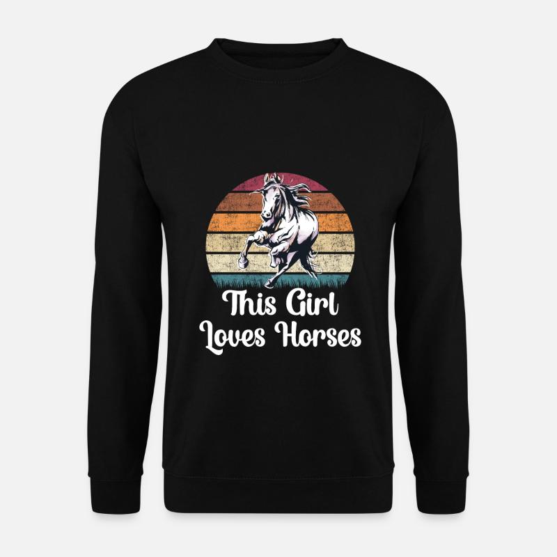 Mädchen Pferde Reiterin Shirt für Mädchen - Unisex Pullover - Schwarz
