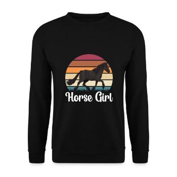 Horse girl shirt for horse lovers - Unisex Sweatshirt - black - Front - Alina (178cm) & Michal (187cm)