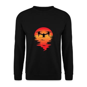 Drohne Geschenkidee Drohnen Drone - Unisex Pullover - Schwarz - Vorne - Alina (178cm) & Michal (187cm)