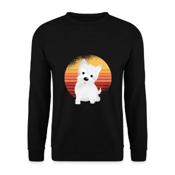 Westie Geschenkidee - Unisex Pullover - Schwarz - Vorne - Alina (178cm) & Michal (187cm)