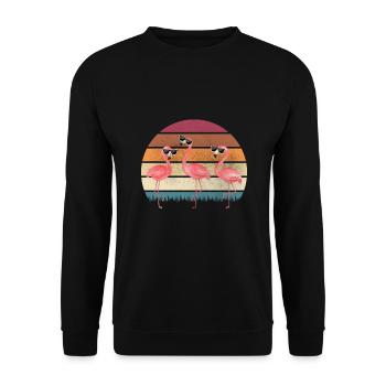 Funny flamingo saying - Unisex Sweatshirt - black - Front - Alina (178cm) & Michal (187cm)