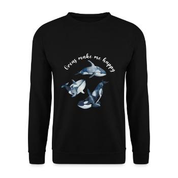 Orca Spruch für Orca Liebhaber - Unisex Pullover - Schwarz - Vorne - Alina (178cm) & Michal (187cm)