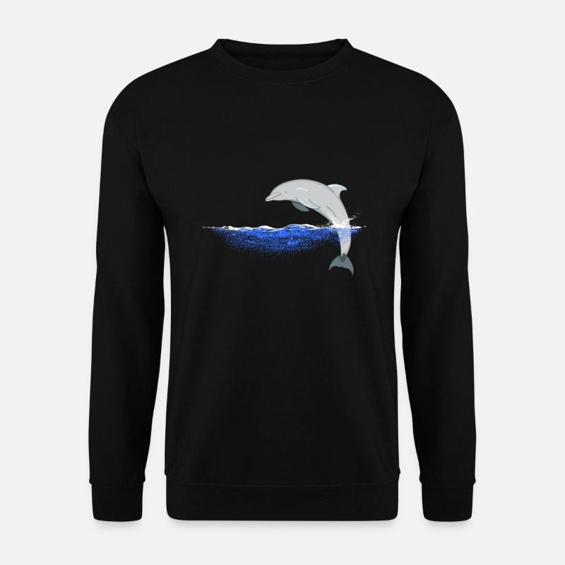 Jumping dolphin dolphins design - Unisex Sweatshirt - black