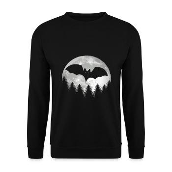 Chauve-souris drôle pleine lune Halloween - Sweat-shirt Unisexe - noir - Devant - Alina (178cm) & Michal (187cm)