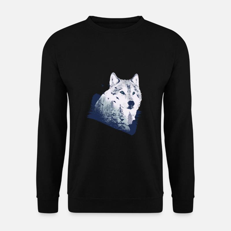 Wolf motif nature wolves - Unisex Sweatshirt - black