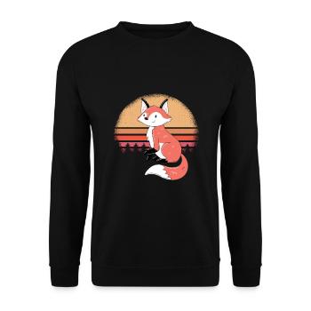 Cute fox - Unisex Sweatshirt - black - Front - Alina (178cm) & Michal (187cm)
