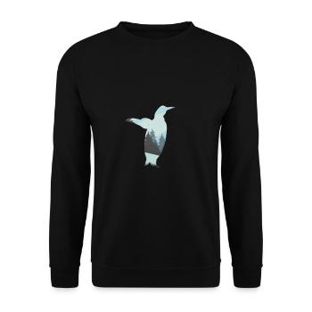 Pingouin pingouins pôle sud - Sweat-shirt Unisexe - noir - Devant - Alina (178cm) & Michal (187cm)