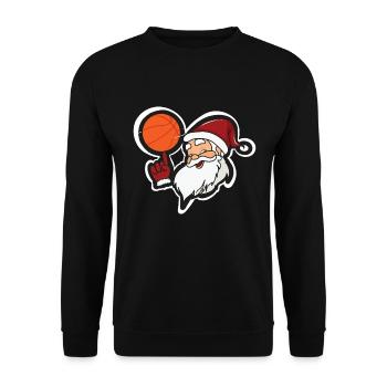 Basketball Basketball Santa Claus - Unisex Sweatshirt - black - Front - Alina (178cm) & Michal (187cm)