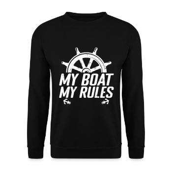 My boat my rules, Boating - Sweat-shirt Unisexe - noir - Devant - Alina (178cm) & Michal (187cm)