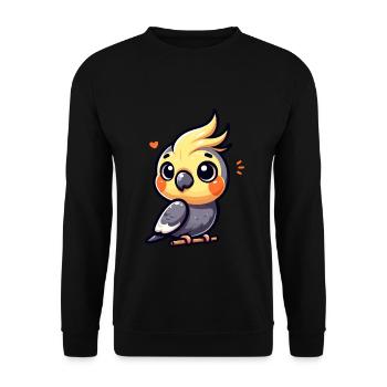 Cute Cokatiel Lover Design - Unisex Pullover - Schwarz - Vorne - Alina (178cm) & Michal (187cm)