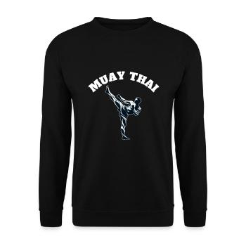 Muay Thai Kick Design - Unisex Pullover - Schwarz - Vorne - Alina (178cm) & Michal (187cm)