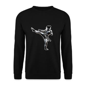 Muay Thaï Fille - Sweat-shirt Unisexe - noir - Devant - Alina (178cm) & Michal (187cm)