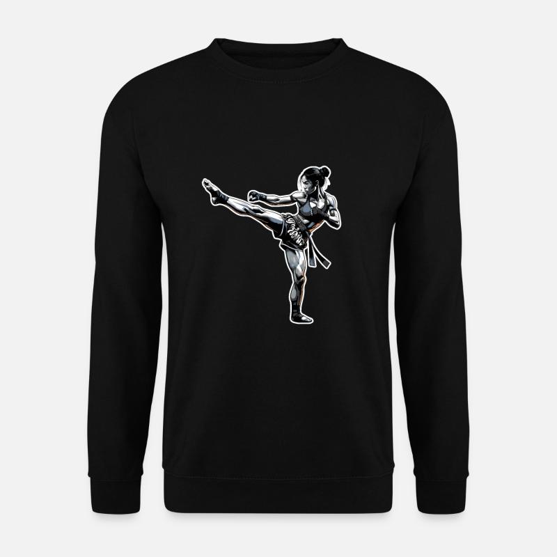 Muay Thai Mädchen - Unisex Pullover - Schwarz