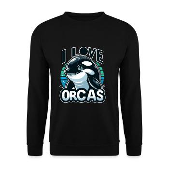 Cadeau d’amant d’orque - Sweat-shirt Unisexe - noir - Devant - Alina (178cm) & Michal (187cm)