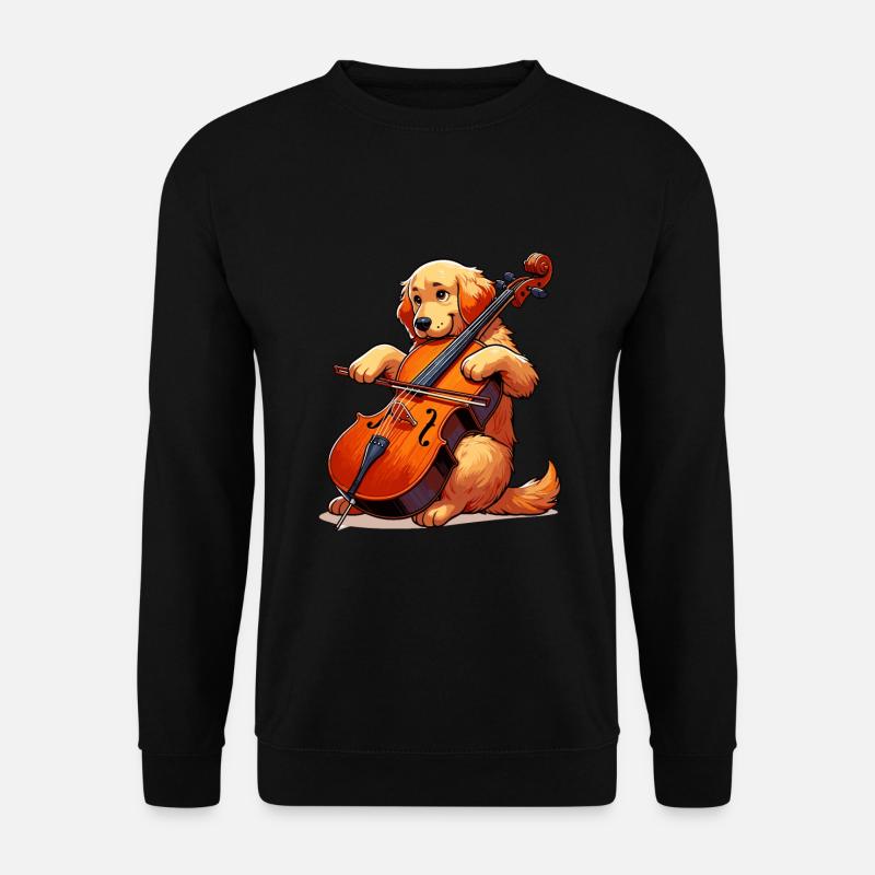 Golden Retriever Playing Cello - Unisex Sweatshirt - black