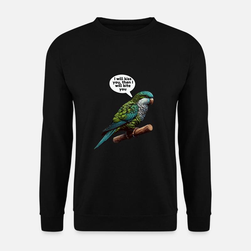 Quäker Papagei Mönch Sittich - Unisex Pullover - Schwarz
