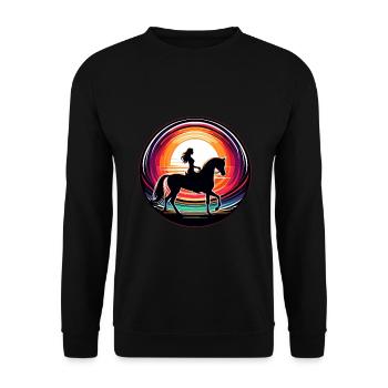 Femme Cheval Arabe - Sweat-shirt Unisexe - noir - Devant - Alina (178cm) & Michal (187cm)