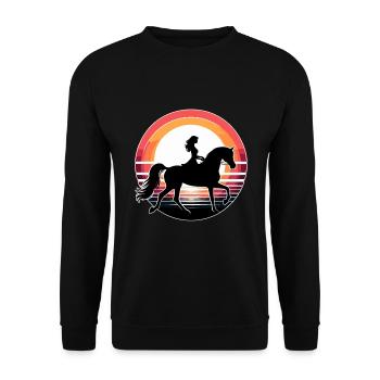 Fille de cheval arabe - Sweat-shirt Unisexe - noir - Devant - Alina (178cm) & Michal (187cm)