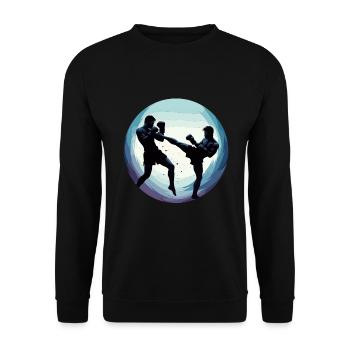 Combattants de Muay Thaï - Sweat-shirt Unisexe - noir - Devant - Alina (178cm) & Michal (187cm)