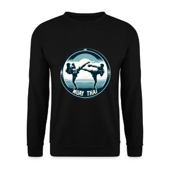 Combattants de Muay Thaï - Sweat-shirt Unisexe - noir - Devant - Alina (178cm) & Michal (187cm)