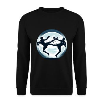 Muay Thai Image - Unisex Sweatshirt - black - Front - Alina (178cm) & Michal (187cm)