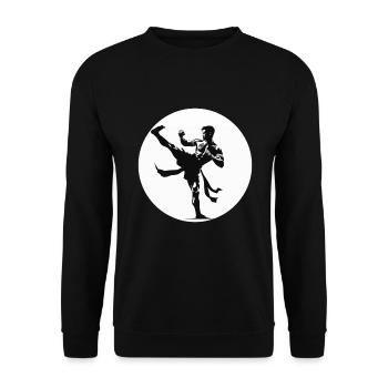 Muay Thai Art - Unisex Sweatshirt - black - Front - Alina (178cm) & Michal (187cm)