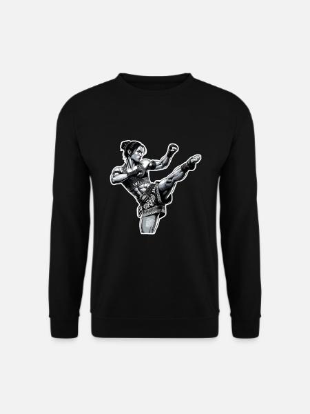 Muay Thai Frau - Unisex Pullover - Schwarz
