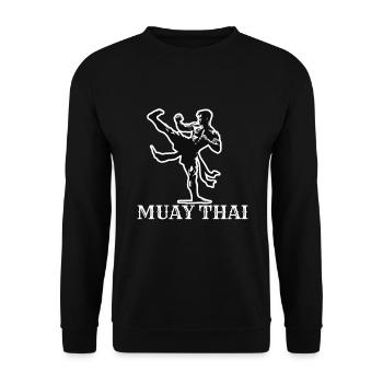 Muay Thai Fighter Design - Unisex Sweatshirt - black - Front - Alina (178cm) & Michal (187cm)